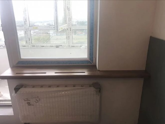 длинный деревянный подоконник на заказ