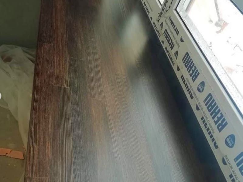 угловой подоконник из лиственницы без стыка