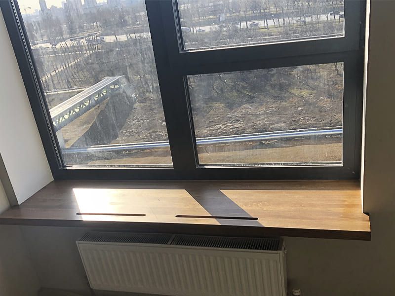 подоконник из дуба в квартиру