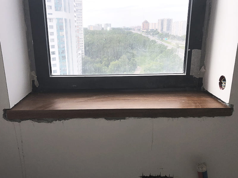 прямые подоконники из дерева на заказ в москве