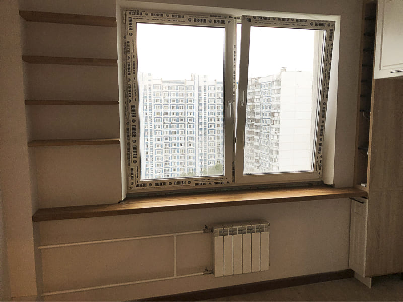 прямые подоконники из дерева на заказ в москве